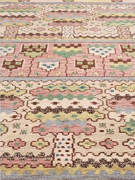 CARPET. "Lunden". Knotted pile. 256 x 179 cm. Signed MMF.