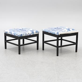 Two gustavian style stools, 20th century.