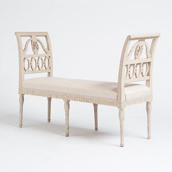 A late Gustavian bench, Lindome, early 19th Century.