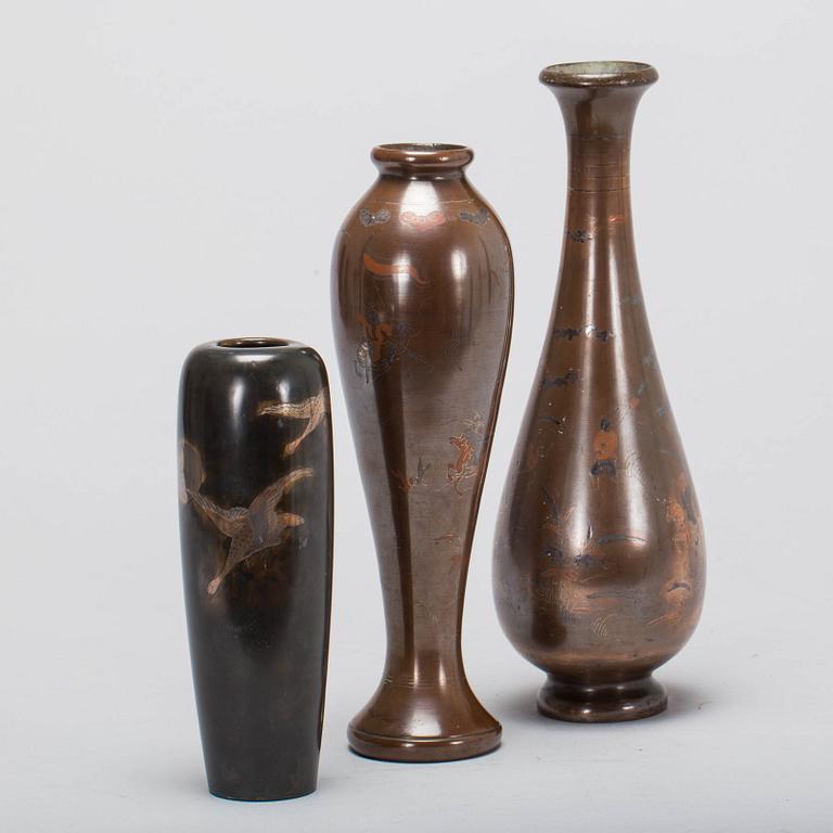 VASER, 3 st, brons, Meji (1868-1912), Japan.
