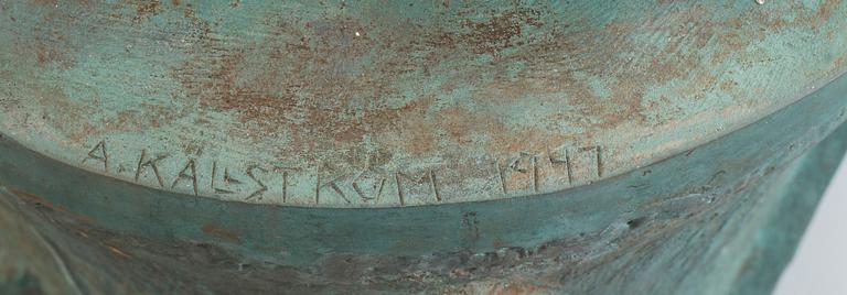 An Arvid Källström patinated bronze sculpture for a fountain.