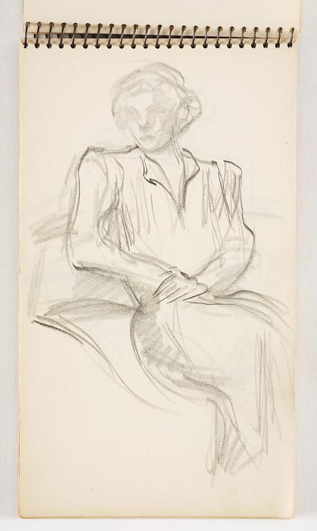 Lotte Laserstein, 4 skissböcker med blyertsteckningar.