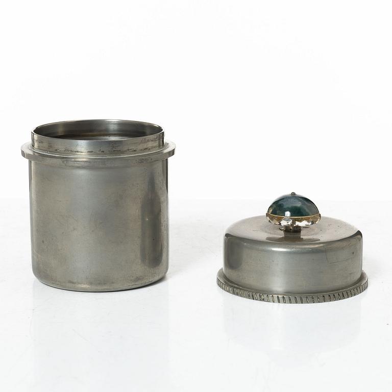 Firma Svenskt Tenn, probably Estrid Ericson & Nils Fougstedt, a pewter lidded jar, Stockholm, 1954.