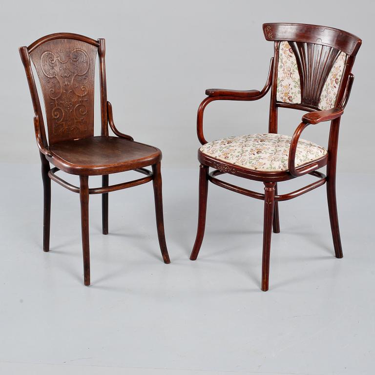 STOLAR, 2 st, delvis Thonet, Mellaneuropa, 1900-talets första hälft.