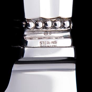 A Danish sterling silver cake server for Georg Jensen, 'Konge/Acorn', Swedish control marks. Steel blade.