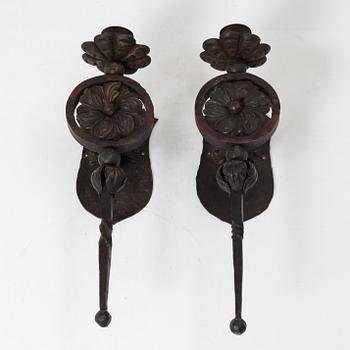 Wall candle holders, a pair, mid-20th century.