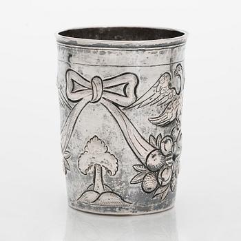 A silver beaker by Maxim Kuzmin Zolotarev, Kaluga, Russia 1780.