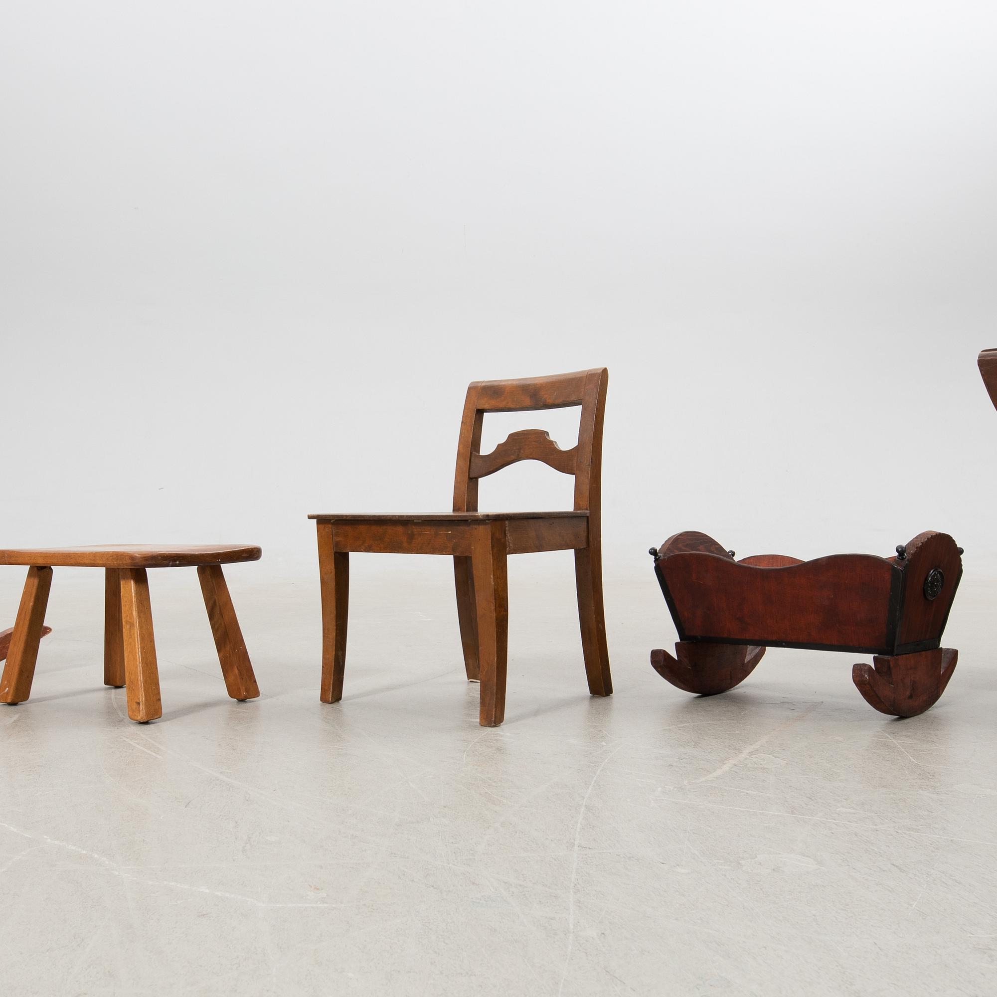 Children's furniture set 5 pcs, first half of the 20th century.