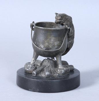 BORDSDEKORATION, patinerad zink, 1800-talets andra hälft.