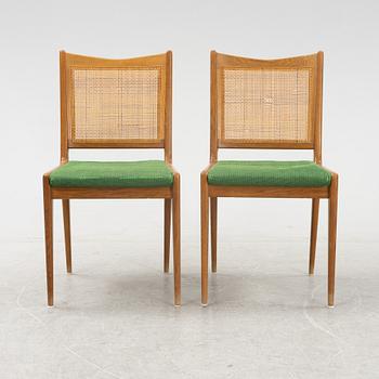 Karl Erik Ekselius, a pair of chairs, teak and rattan, JOC, 1950-60's.