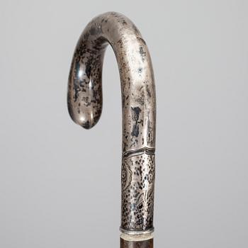 PROMENADKÄPP, silverkrycka, Finska Guldsmeds ab, Helsingfors 1925.