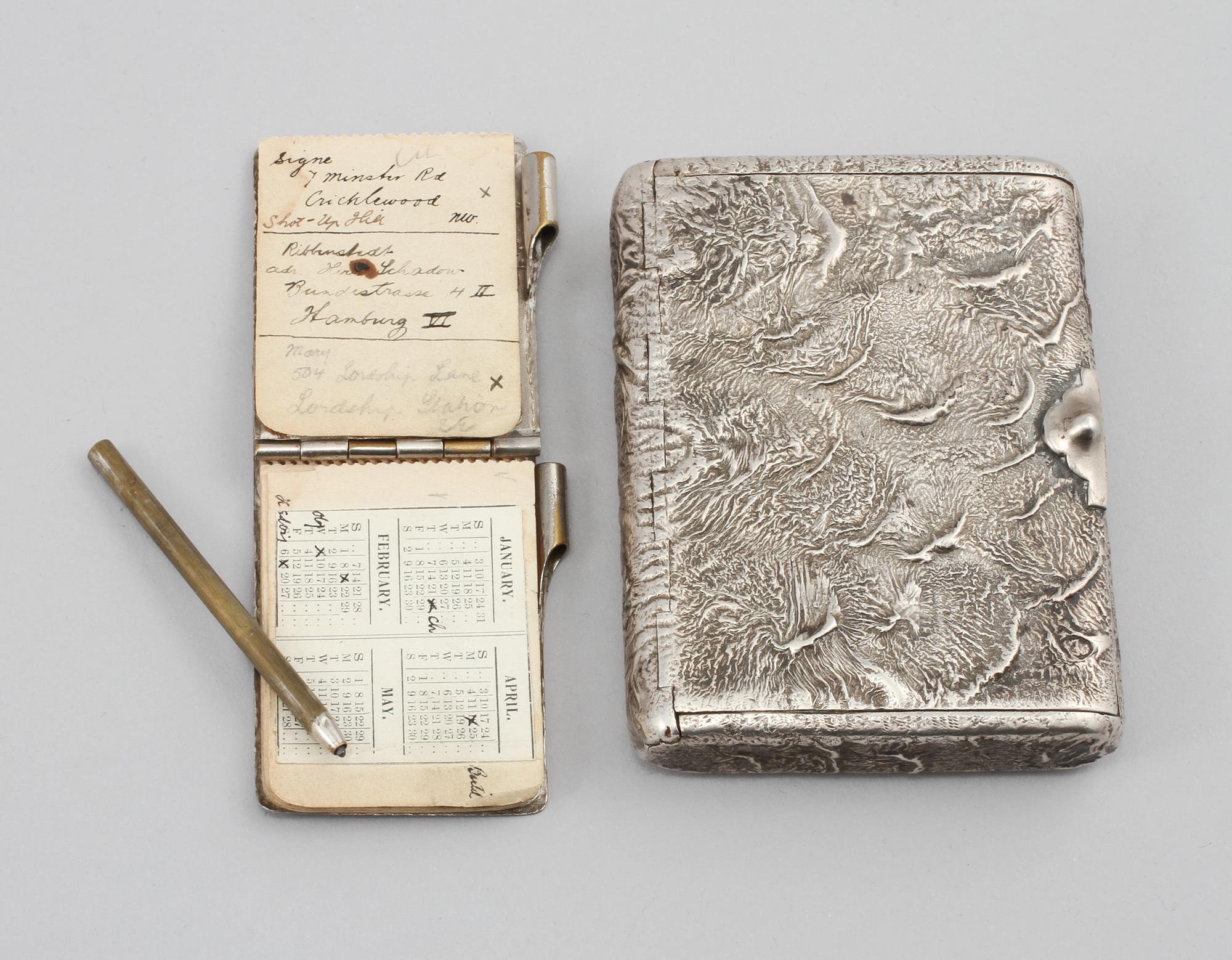 CIGARETTETUI, silver, Polen, 1900-talets första hälft, vikt 167 gram.