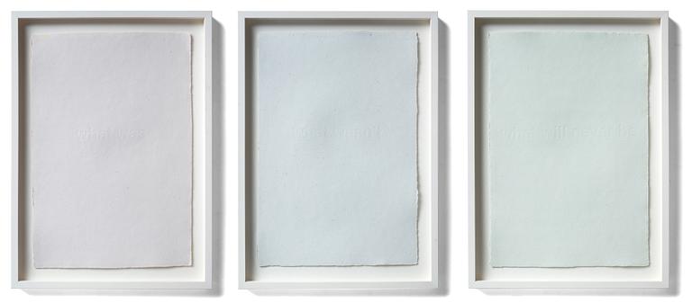 LUKE STETTNER, Triptyche, signed and dated 2009 on verso. Hand-made paper, med tryck.
