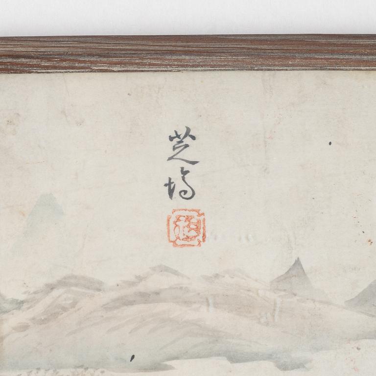 Unidentified artist, seven watercolour paintings, probably Korean first part of the 20th century.