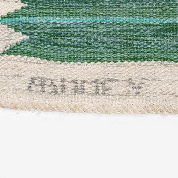 Marianne Richter, a "Rosita, grön" carpet, flat weave, c. 260 x 173 cm, signed AB MMF V MR.