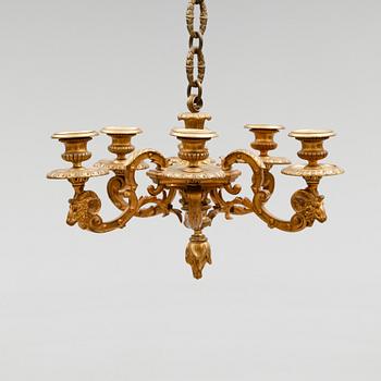 TAKKRONA, förgylld brons, Louis XVI-stil, omkring år 1900. Höjd ca 24 cm.