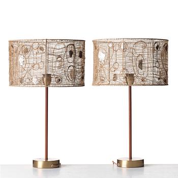 A pair of mid 20th century modern table lights, ca 1955.