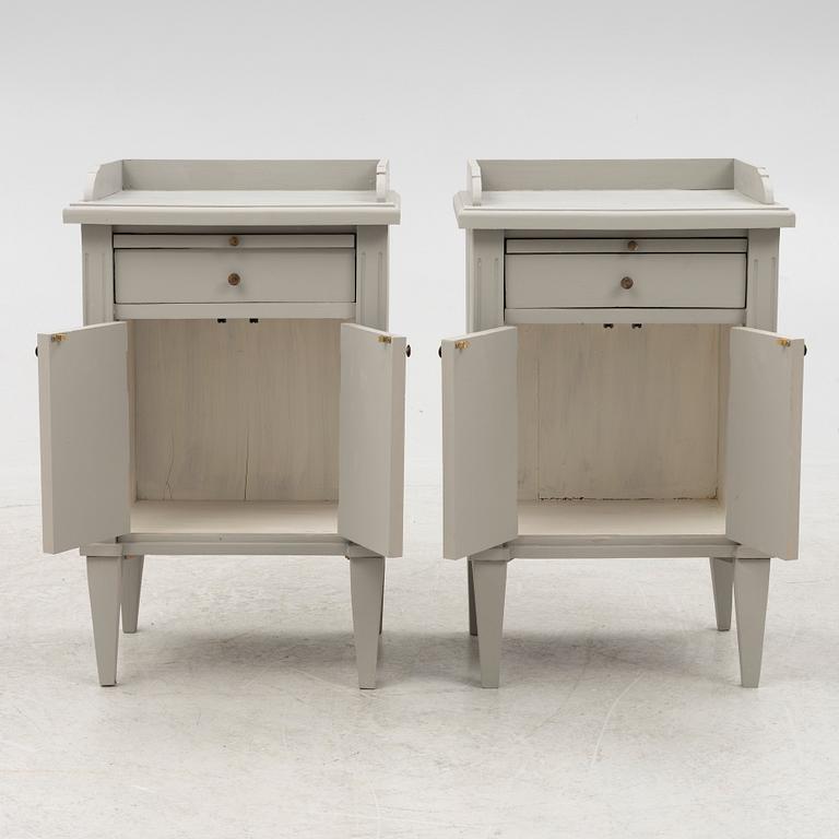 A pair of bedside cabinets, later part of the 20th century.