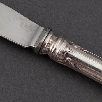 A set of flatware, twelve  silver knives, mark of GAB, Stockholm, 1970s.