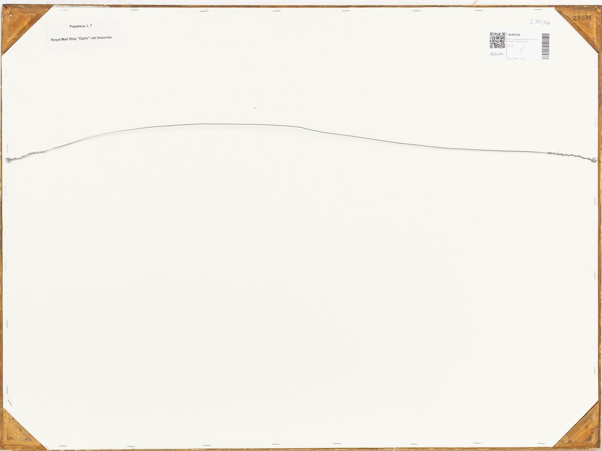 Luca Papaluca, Royal Mail Ship "Ophir" vid Vesuvius.