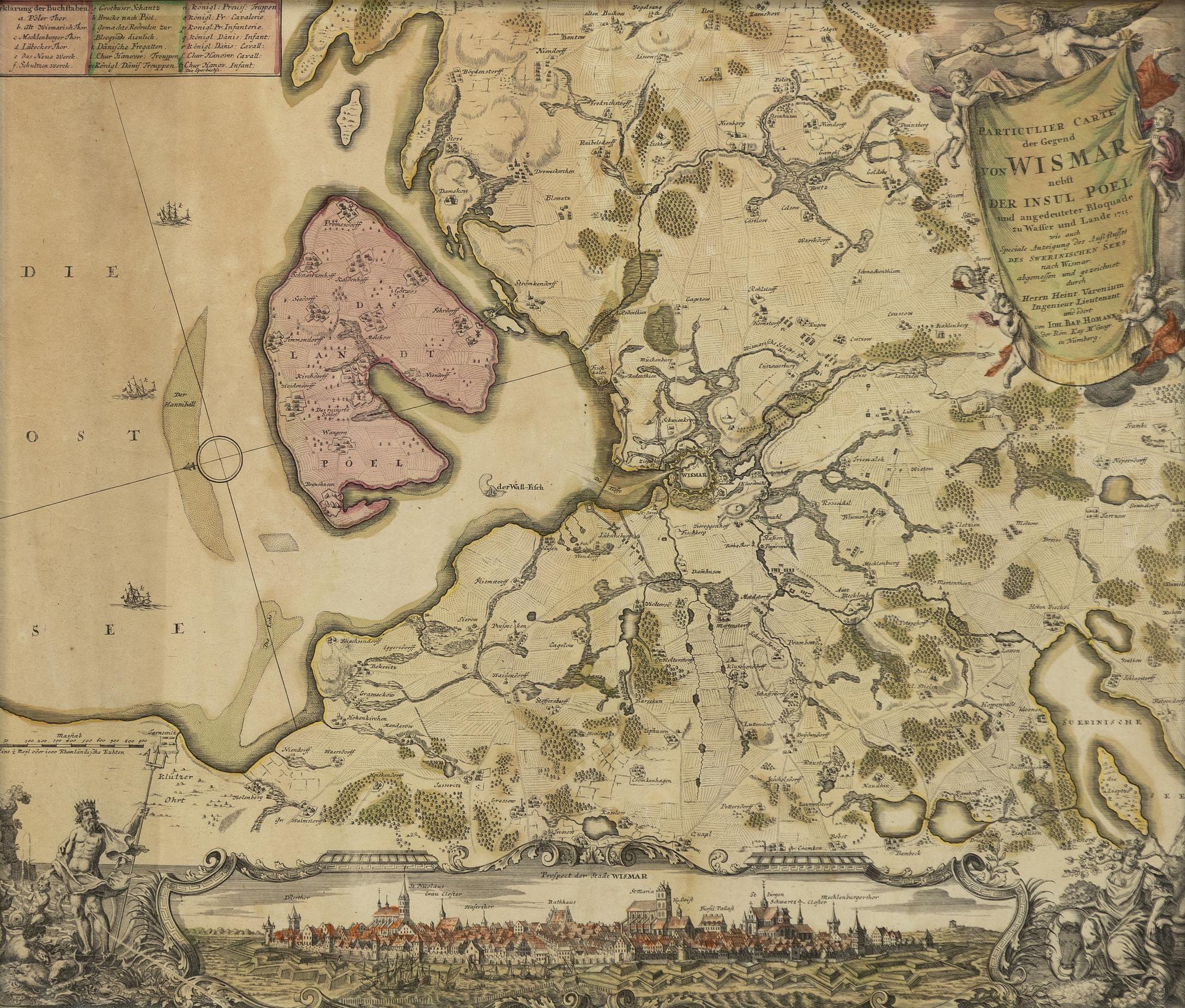 Johann Baptist Homann, "Particulier carte der Gegend von Wismar".