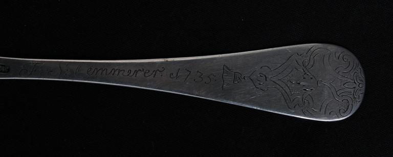 SKED, silver, okänd mästare, märkt 1735.
