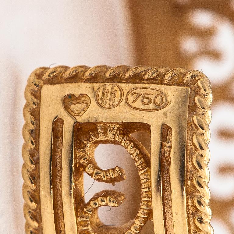 A pair of 18K gold earrings "Filigree". Kalevala koru, Helsinki.