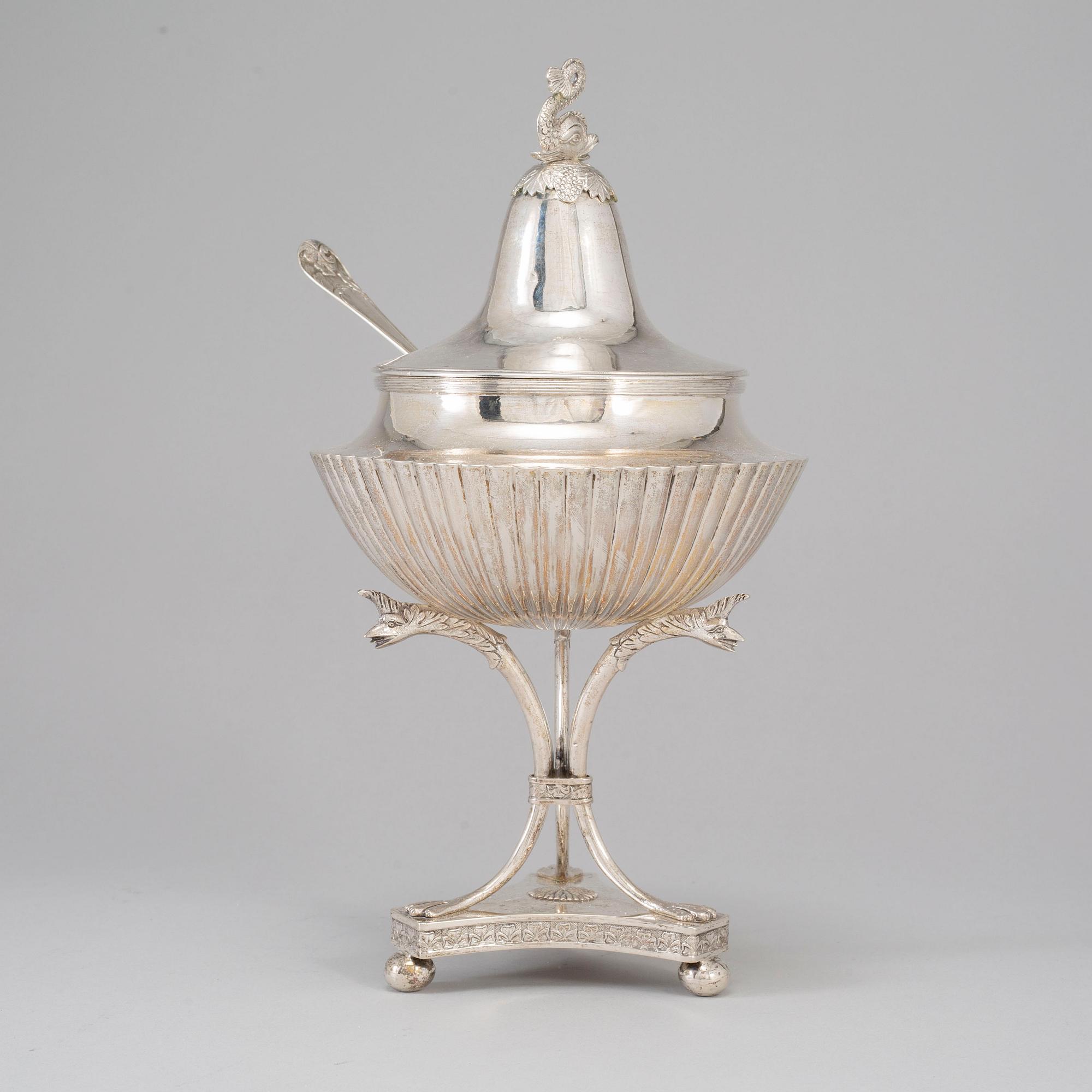 ADOLF NYMAN, strösockerskål, silver, empire, Linköping 1840.