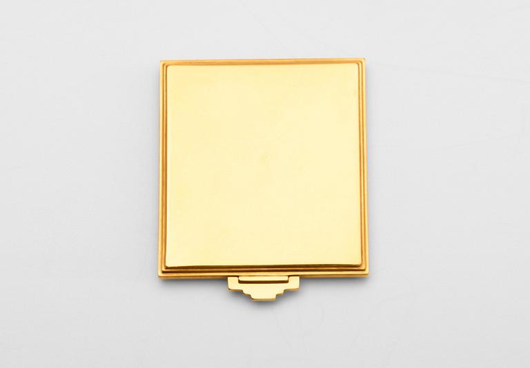 A Georg Jensen 18k gold powder box, Copenhagen 1933-44.
