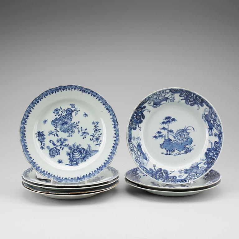 TALLRIKAR, 4+4 st, porslin, Qianlong (1735-1796), Kina.