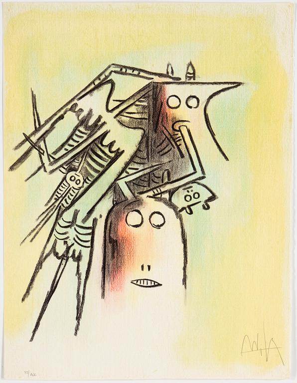 A SET of ten WIFREDO LAM coloured etchings, signed and numbered 79/262.