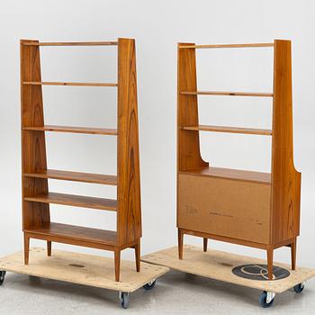 Bookshelves, 2 pcs, teak, 1950s/60s.