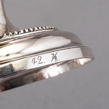 PETTER ENEROTH, Stockholm 1785, sockerskål med lock, silver, gustaviansk.