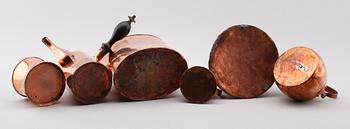 KOPPARFÖREMÅl, 5 delar, 1800-tal.