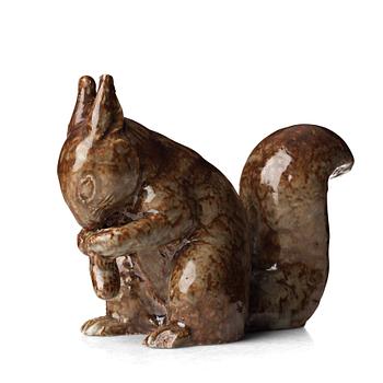 106. Michael Schilkin, a stoneware sculpture of a squirrel, Arabia, Finland.