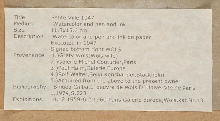 Wols, "Petit Ville".