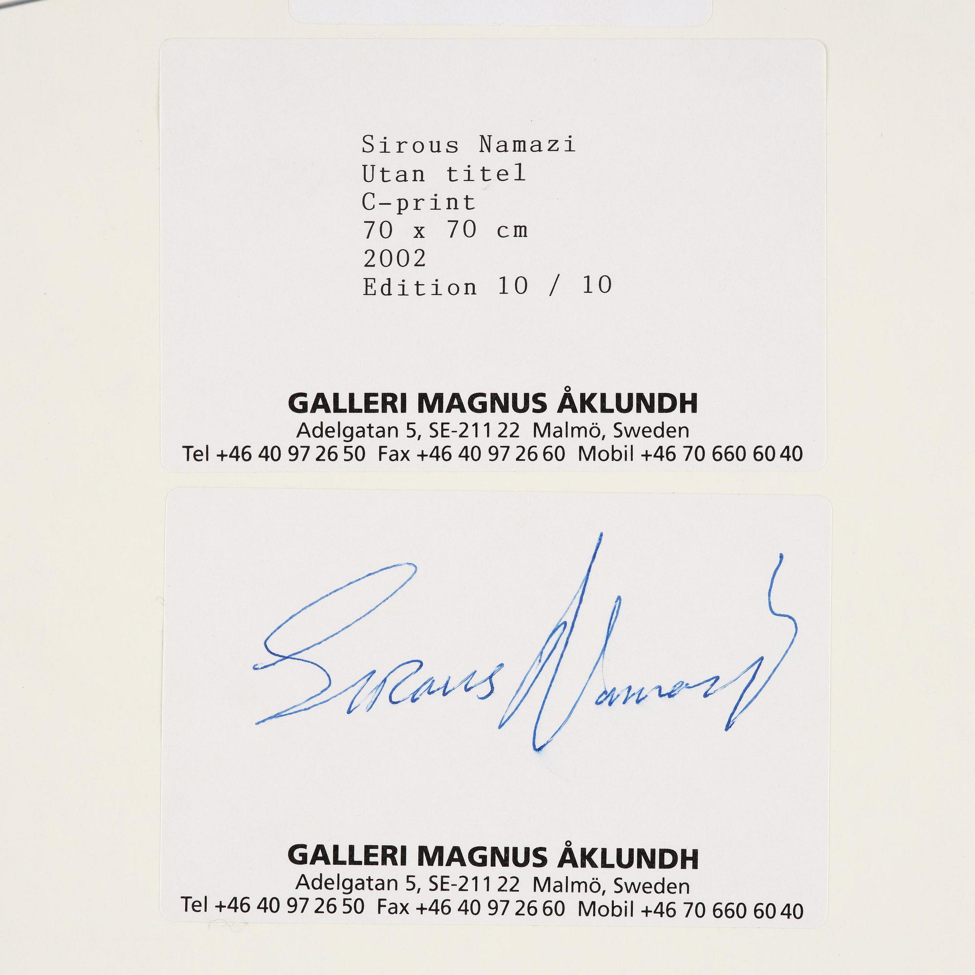 Sirous Namazi, Untitled, 2002.