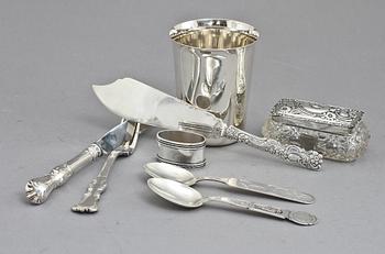 PARTI SILVER, 8 delar, bl a Hugo Strömdahl, Stockholm, 1955. Tot vikt 450 g.