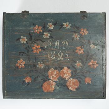 A 19th century wooden box, Sweden.
