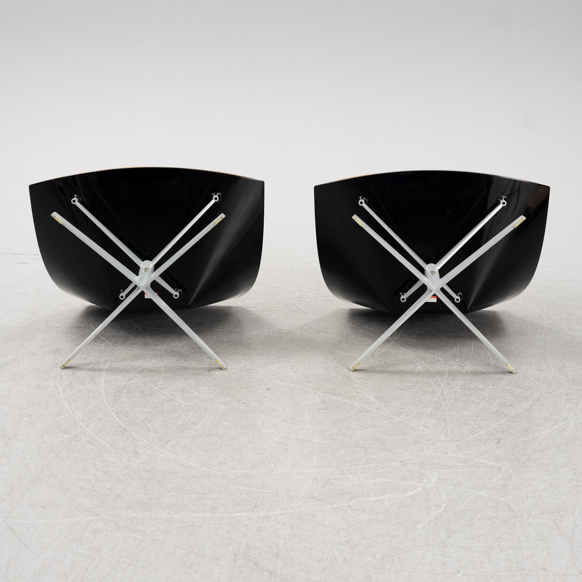 Jurgen Laub & Markus Jehs, a pair of 'JL10' easy chairs, Fritz Hansen, Denmark, 2008.