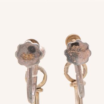 Vivianna Torun Bülow-Hübe, örhängen ett par silver med rutilkvarts, för Georg Jensen.