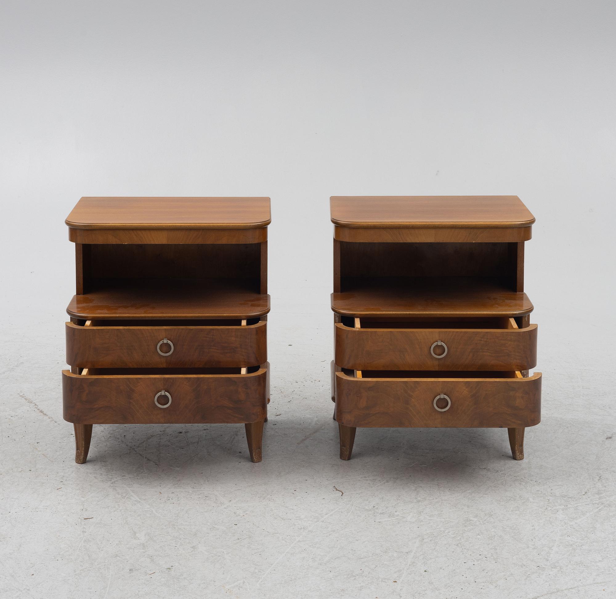 Sängbord ett par, 1940-tal.