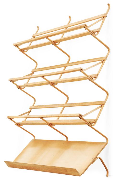 Two Bruno Mathsson birch shelves, Firma Karl Mathsson, 1940-50's.