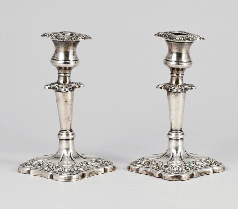 LJUSSTAKAR, ett par, silver, 1900-talets mitt - andra hälft.