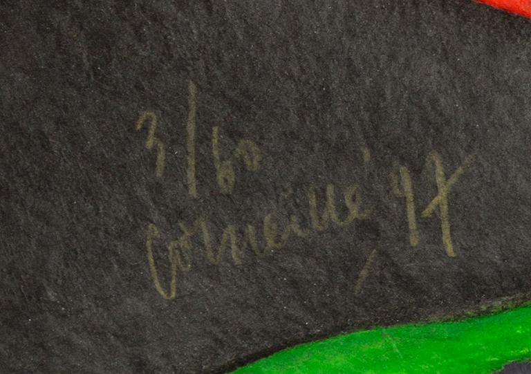 BEVERLOO CORNEILLE, gravyr med relief och kolorering, signerad, daterad och numrerad 97, 3/60.