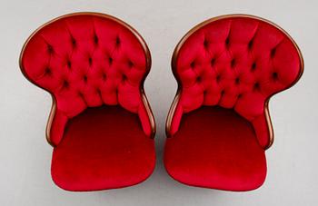 FÅTÖLJER, 1 par, 1900-talets första hälft.