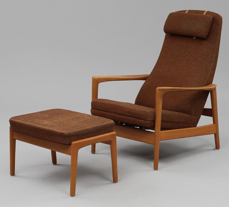 FÅTÖLJ samt FOTPALL, "Duxiesta set 4", Folke Ohlsson, Dux, Ljungs industrier AB, Malmö, 1960-talets andra hälft.