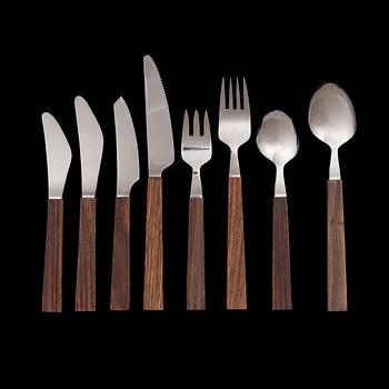 BERTEL GARDBERG, FLATWARE SERVICE, 90 PIECES. Triennale. Designed 1956-57. Manufactured by Fiskars.