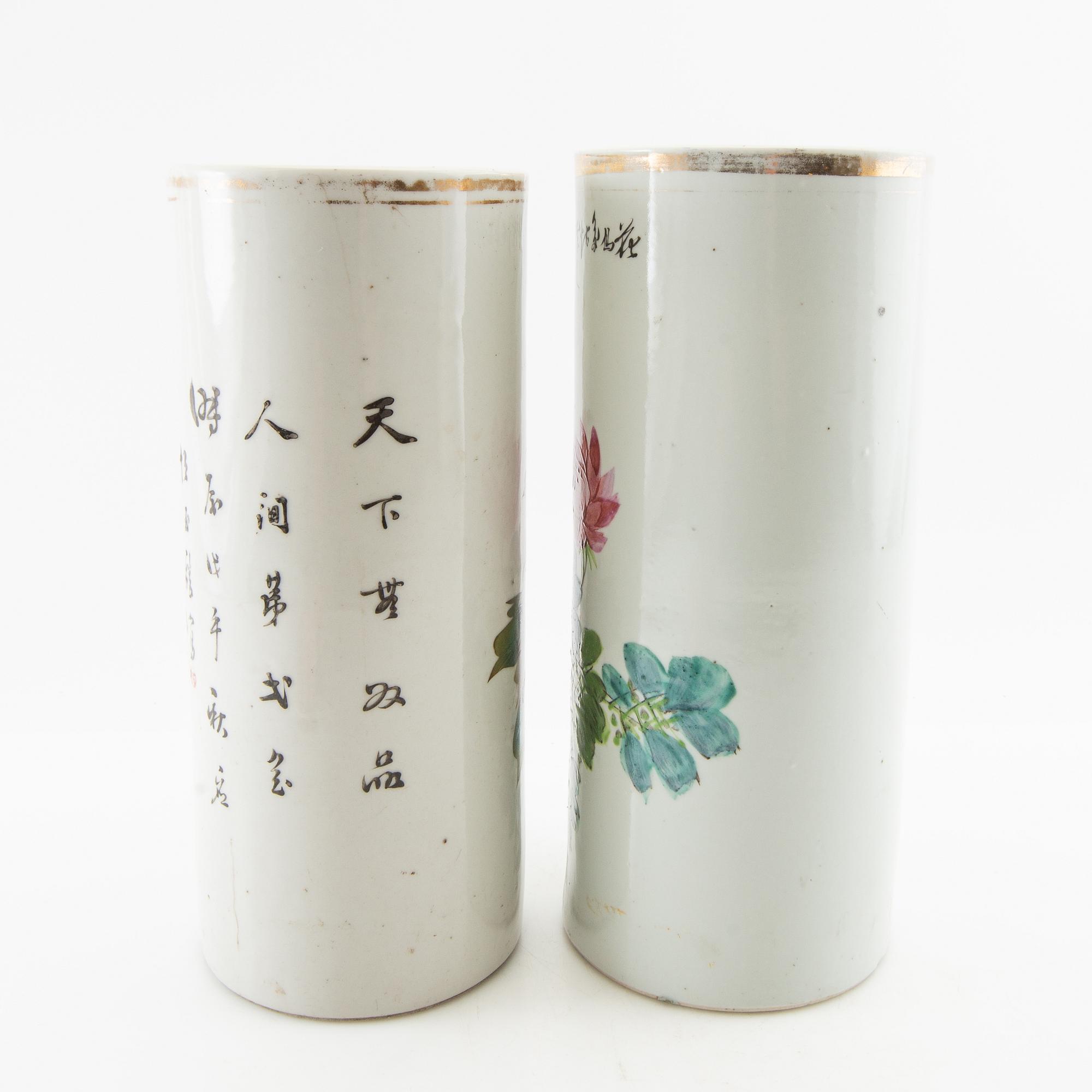 Penselvaser 2 st Kina 1900-tal porslin.