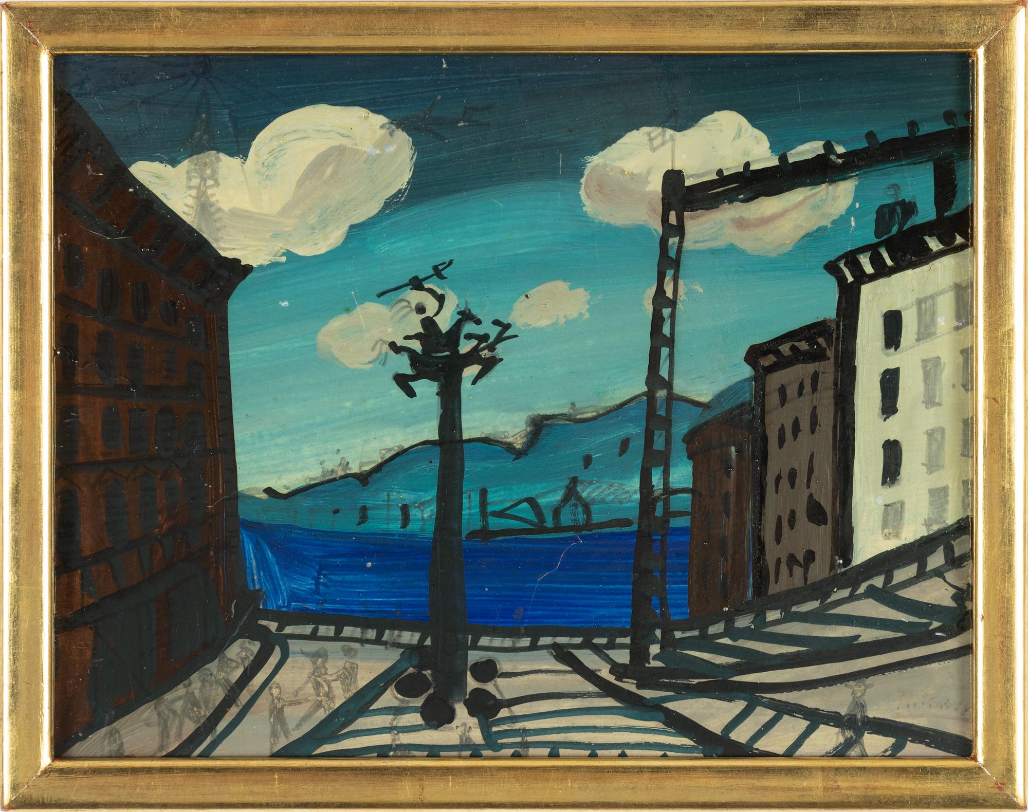 Roland Kempe, mixed media on panel.